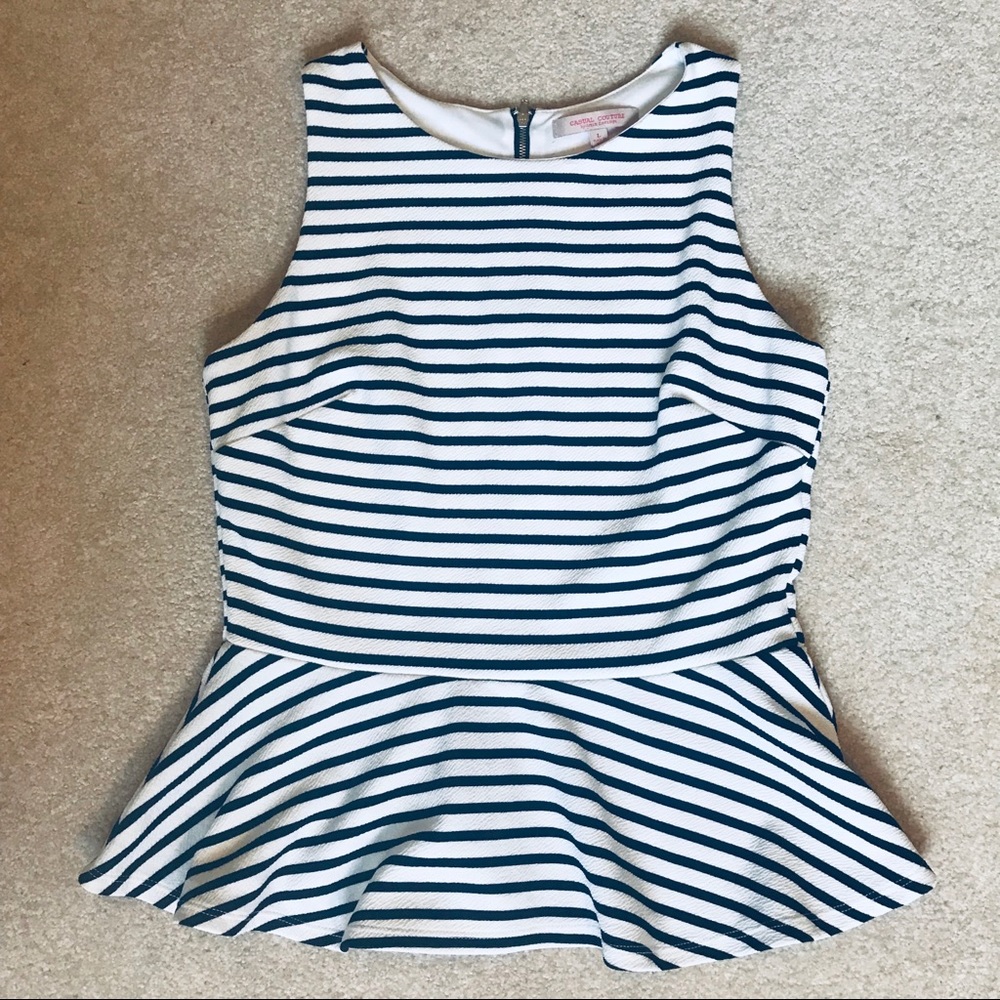 Striped Peplum Top